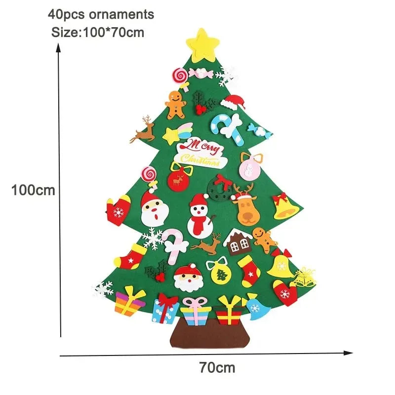DIY Felt Christmas Tree - Detachable Ornaments Craft Kit