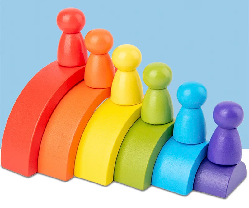 Wooden Rainbow Stacker – Creative Balance Toy