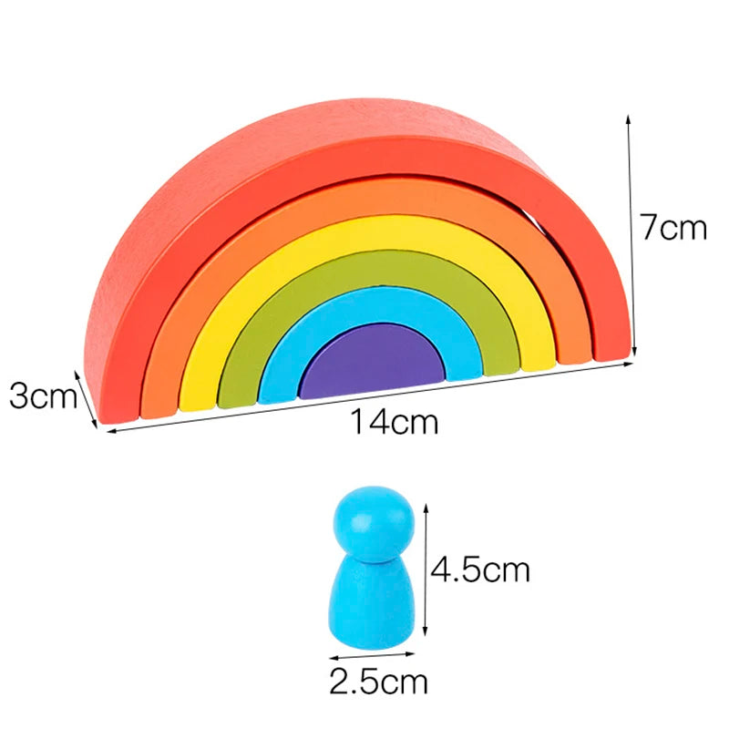 Wooden Rainbow Stacker – Creative Balance Toy