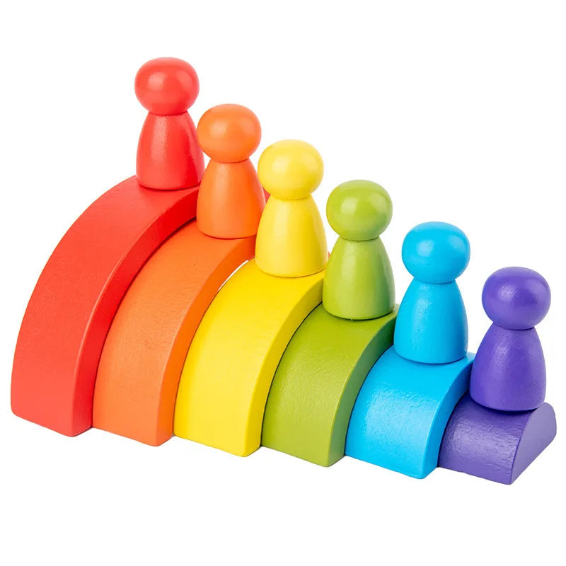 Wooden Rainbow Stacker – Creative Balance Toy