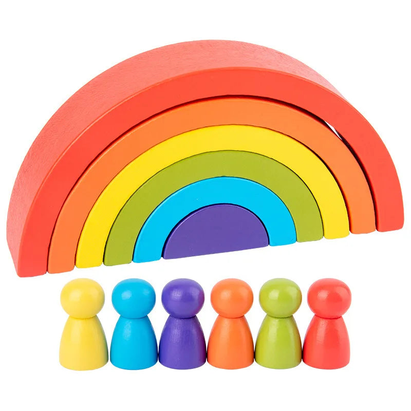 Wooden Rainbow Stacker – Creative Balance Toy