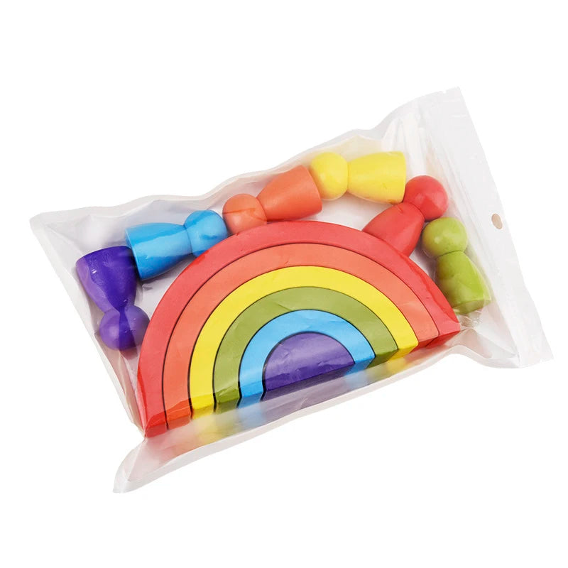 Wooden Rainbow Stacker – Creative Balance Toy