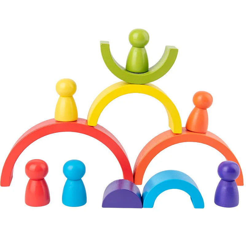 Wooden Rainbow Stacker – Creative Balance Toy