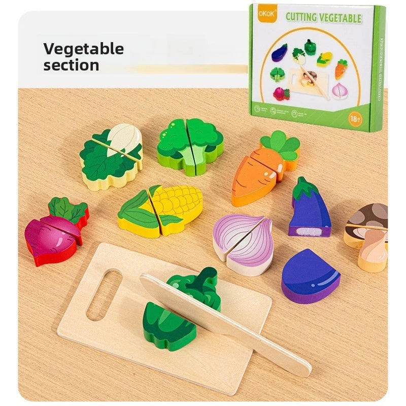 Wooden Pretend Play - Cutting Fruits & Vegetables Set