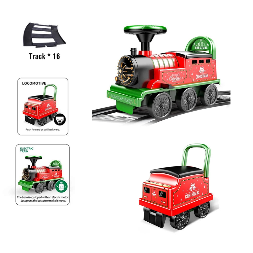 Christmas Ride-On Train with Track - Musical Light-Up Gift