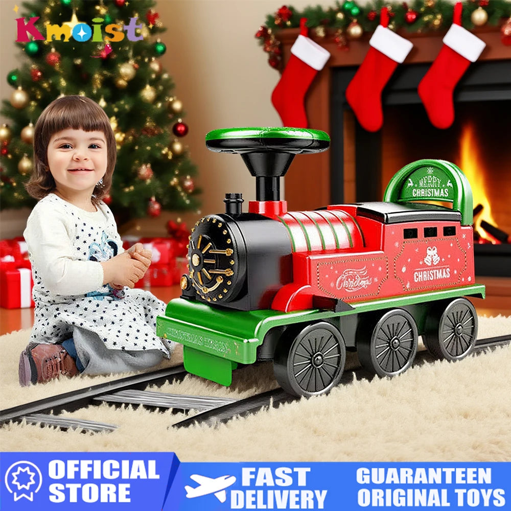 Christmas Ride-On Train with Track - Musical Light-Up Gift