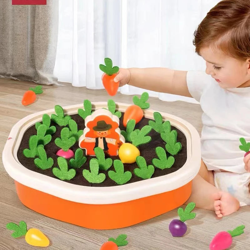 Pull & Learn Carrot Sorting Toy – Montessori Counting Game