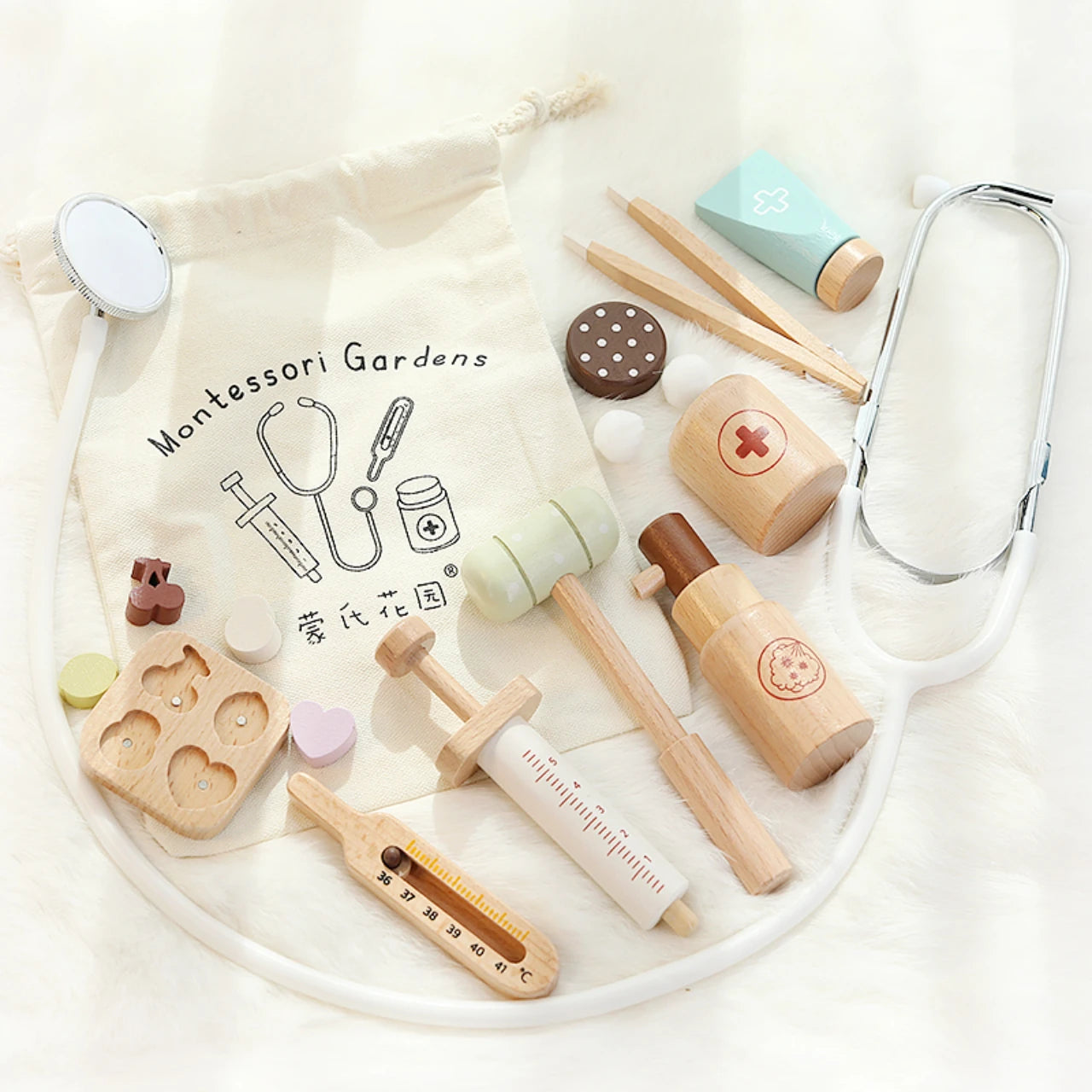 Wooden Doctor's Medical Kit - Pretend Play Set