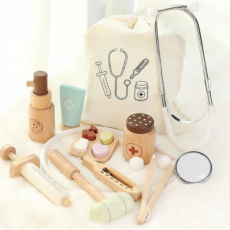 Wooden Doctor's Medical Kit - Pretend Play Set