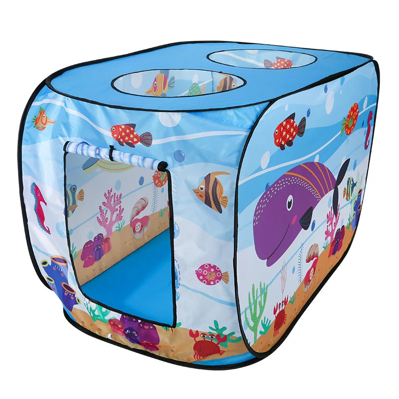 Pop-Up Play Tent - No Assembly Foldable Playhouse for Indoor & Outdoor Fun