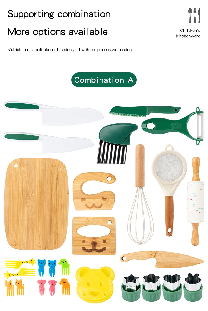 Little Chef's Wooden Kitchen & Baking Set – Cooking Tools for Kids