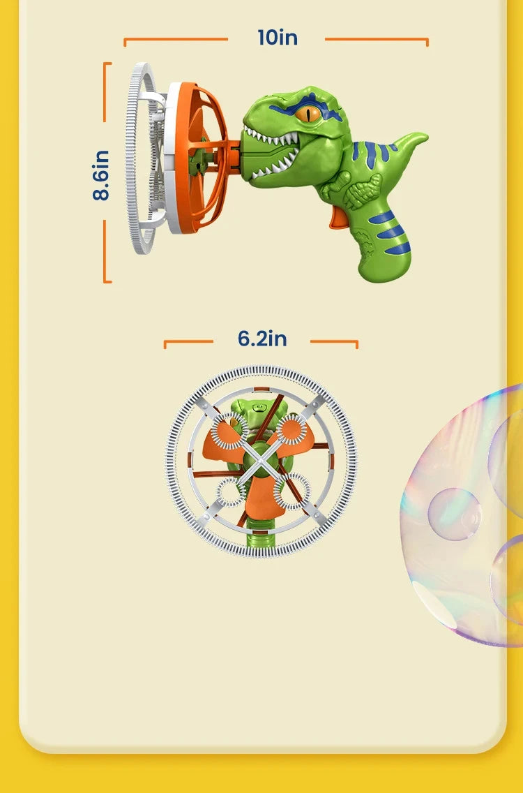 Dinosaur Bubble Gun – Electric Automatic Bubble Blaster for Kids