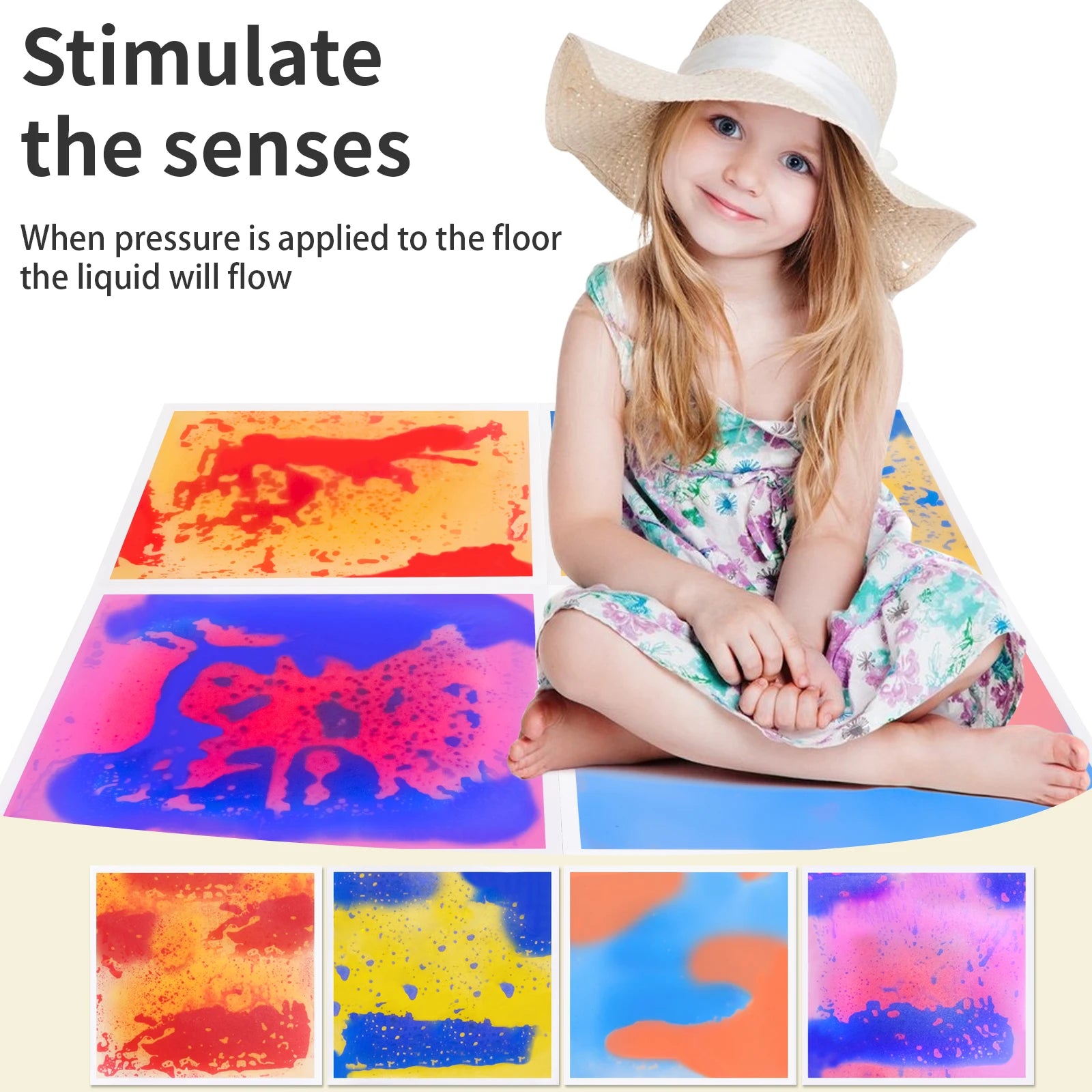 4PCS Floor Tiles for Kids - Sensory Room Calming Floor Mats
