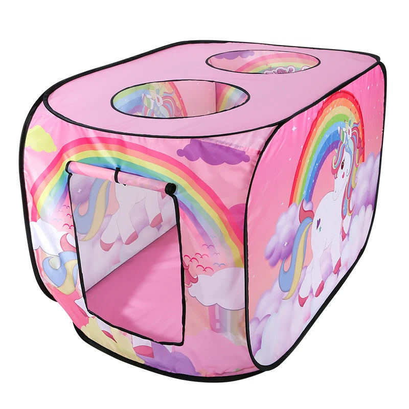 Pop-Up Play Tent - No Assembly Foldable Playhouse for Indoor & Outdoor Fun