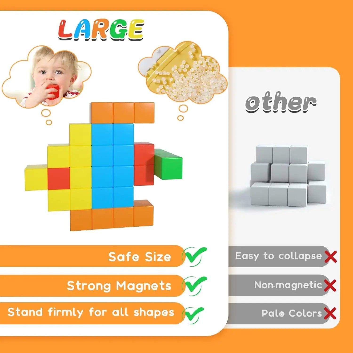Mini Magnetic Building Tiles - 1.42" STEM Learning Blocks