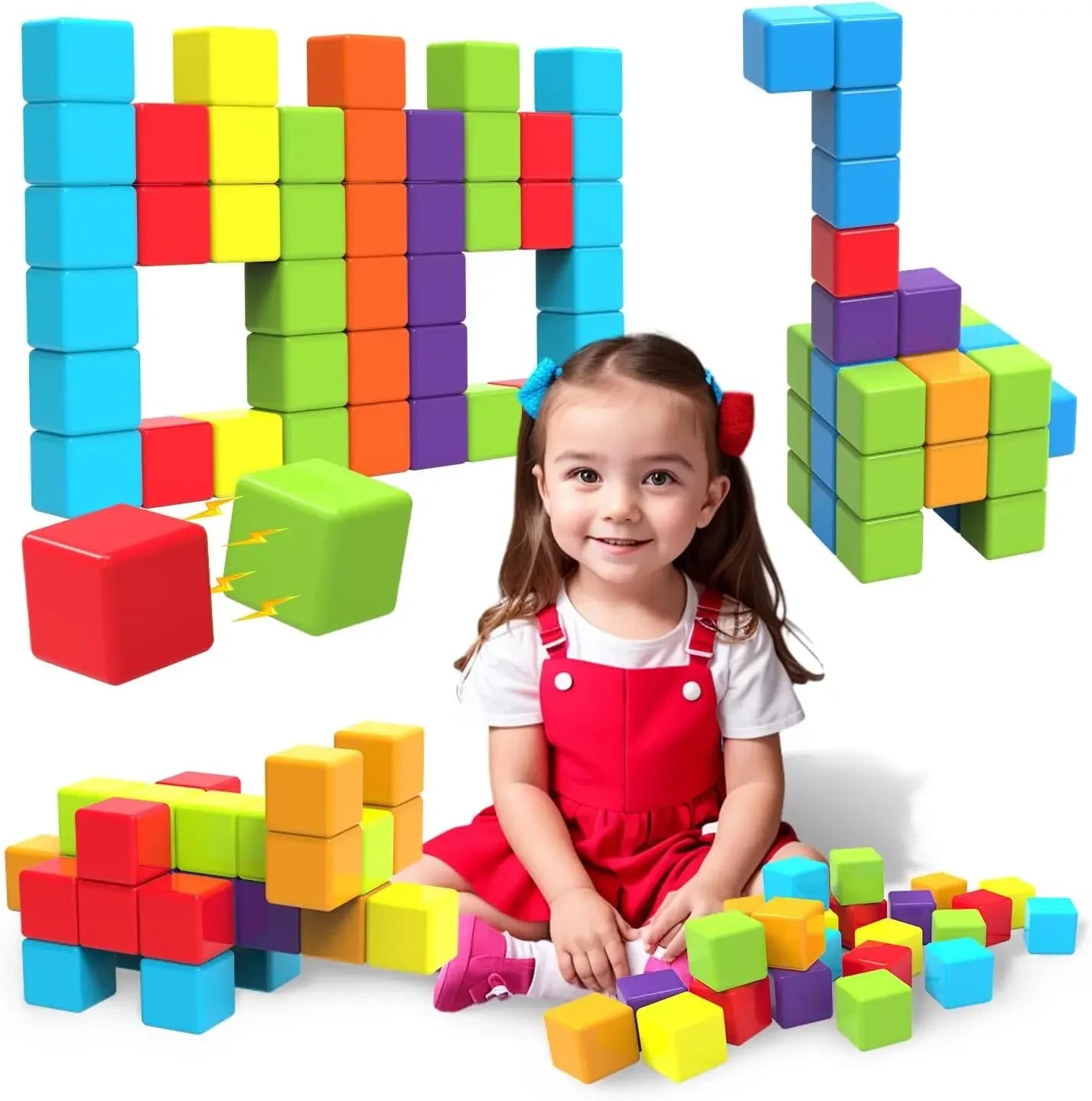 Mini Magnetic Building Tiles - 1.42" STEM Learning Blocks