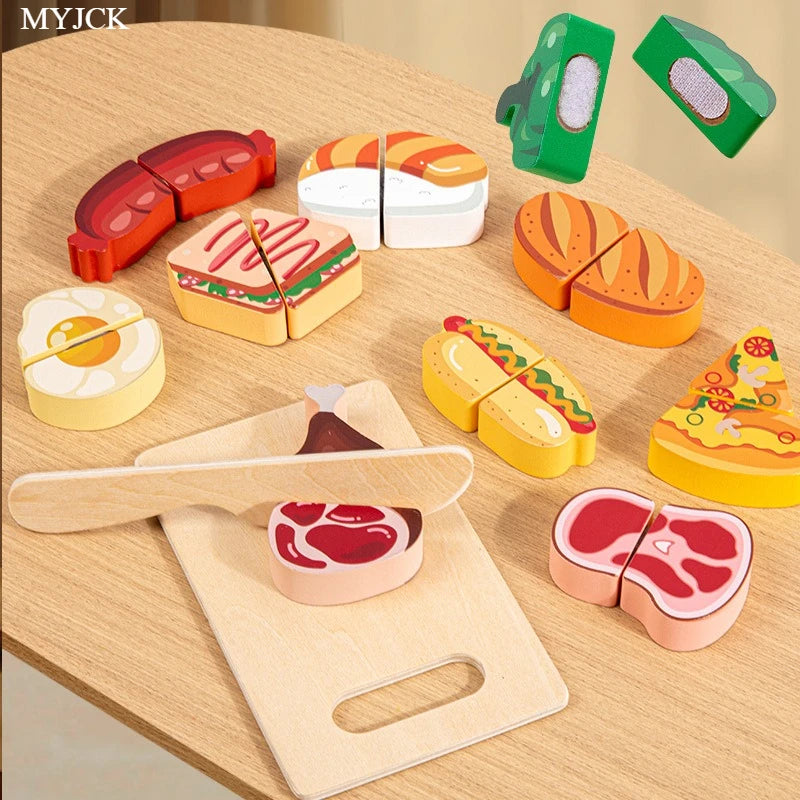 Wooden Pretend Play - Cutting Fruits & Vegetables Set