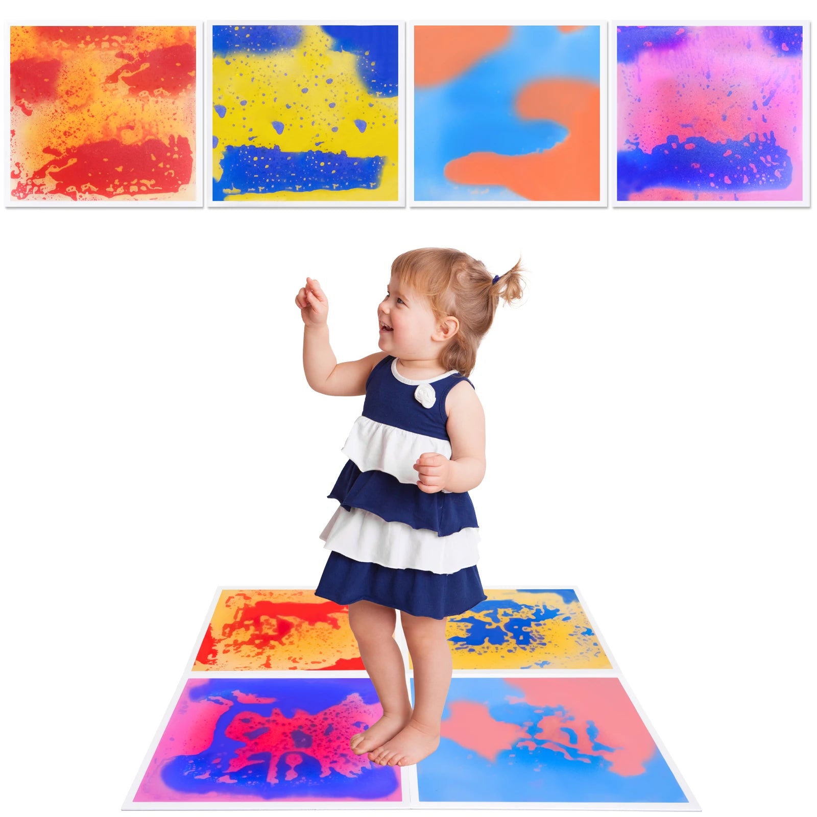 4PCS Floor Tiles for Kids - Sensory Room Calming Floor Mats