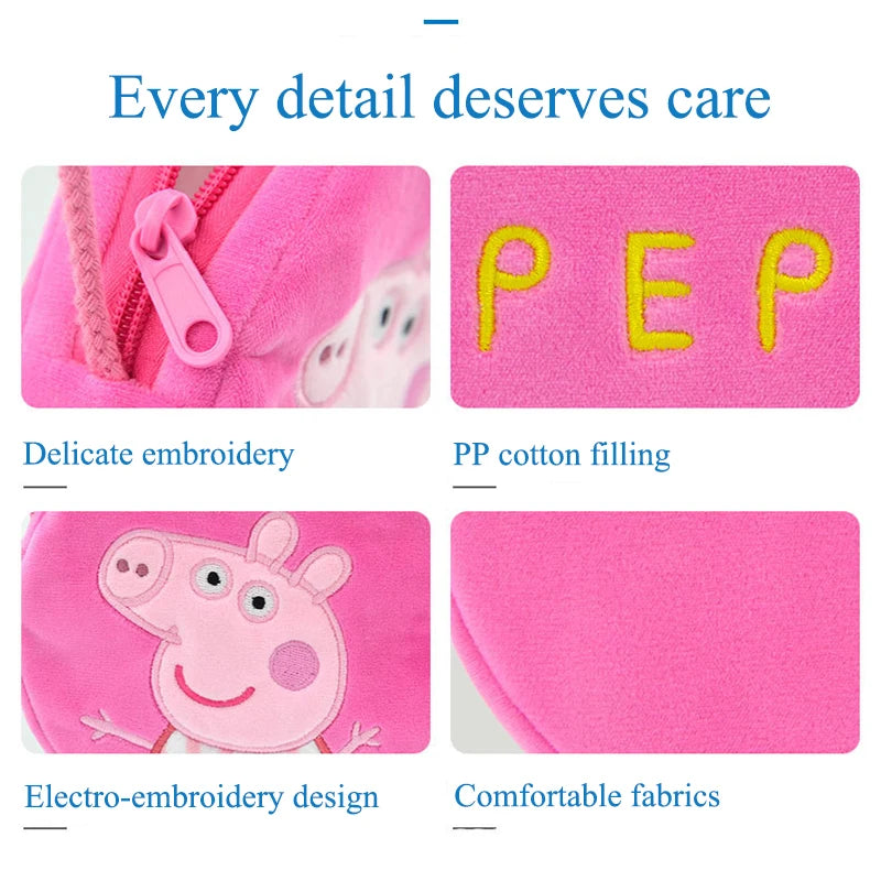 Peppa Pig Plush Shoulder Bag - Coin Purse for Kids