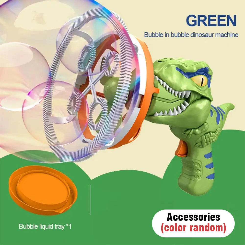 Dinosaur Bubble Gun – Electric Automatic Bubble Blaster for Kids