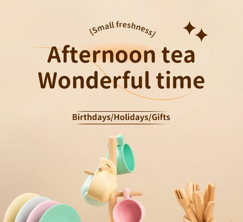 Wooden Pretend Tea Set