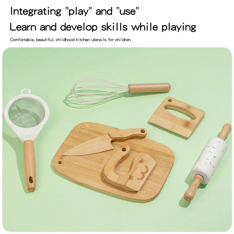 Little Chef's Wooden Kitchen & Baking Set – Cooking Tools for Kids