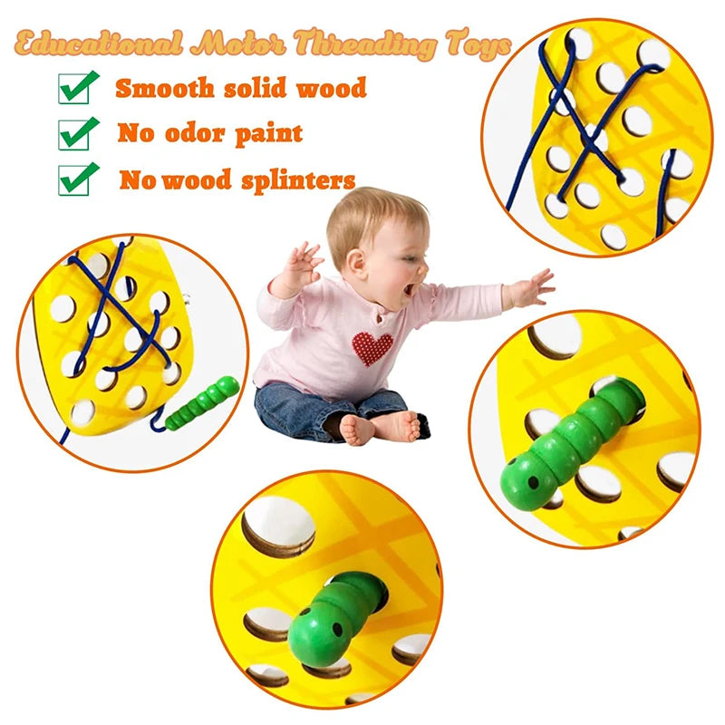 Wooden Fruit Lacing Toy
