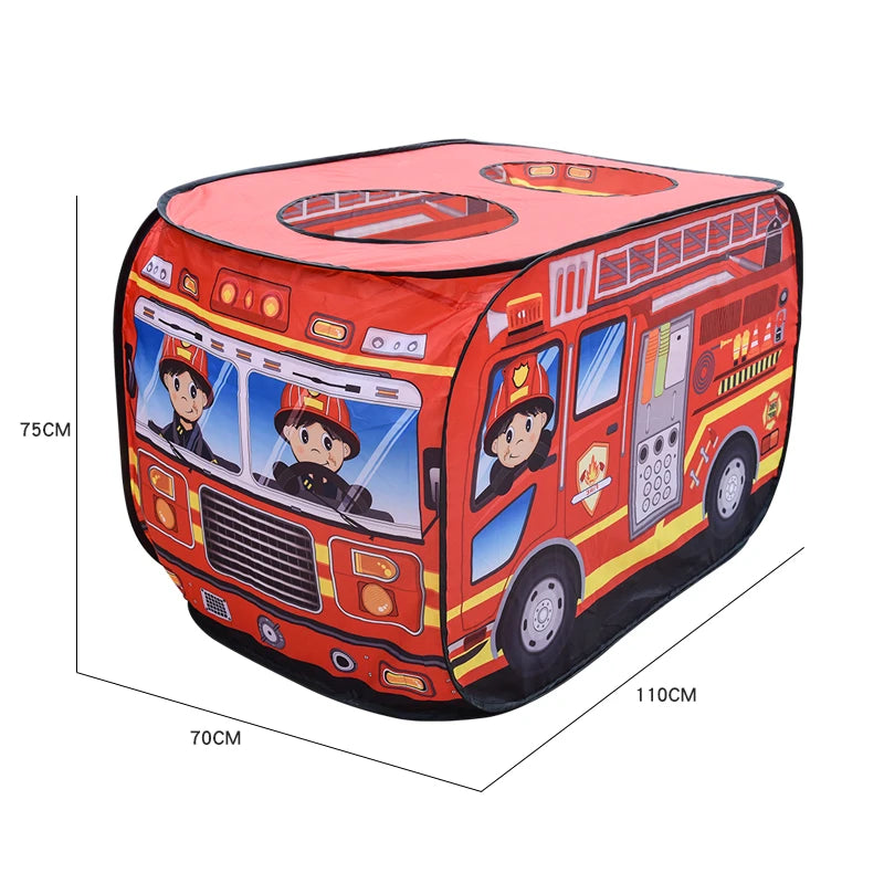Fire Truck Play Tent with Sunroof