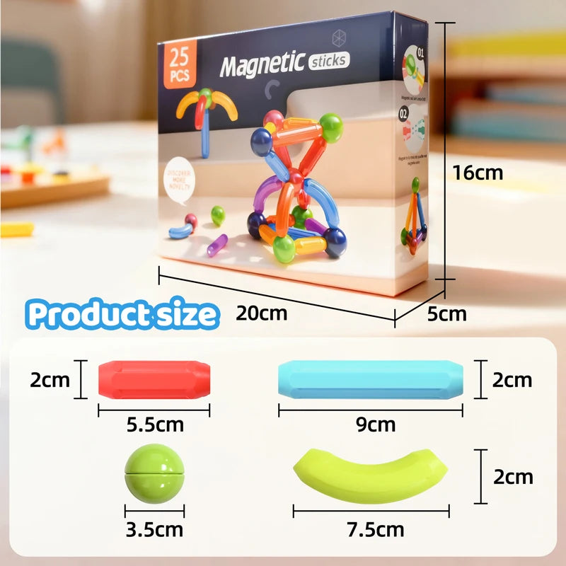 Magnetic Building Blocks - 25 Piece STEM Construction Set
