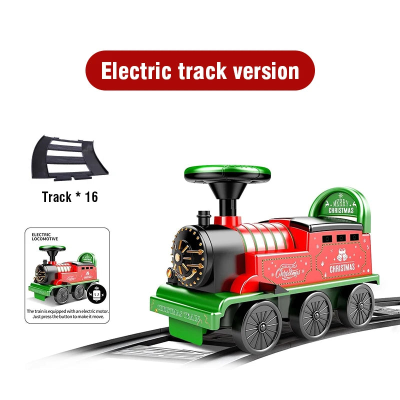 Christmas Ride-On Train with Track - Musical Light-Up Gift
