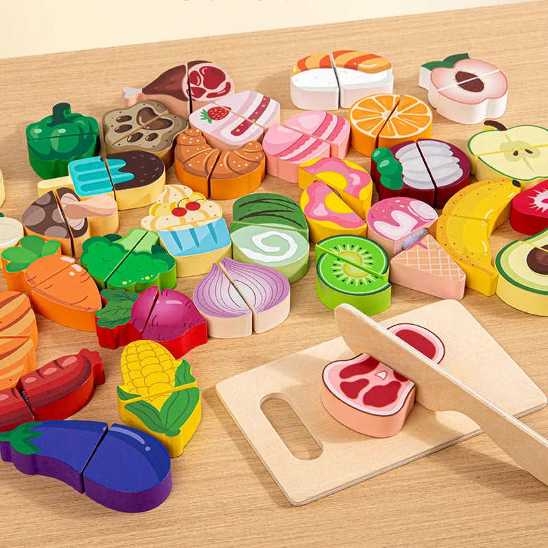 Wooden Pretend Play - Cutting Fruits & Vegetables Set