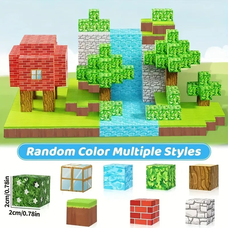 Magnetic Cube Building Blocks - Mine World STEM Set