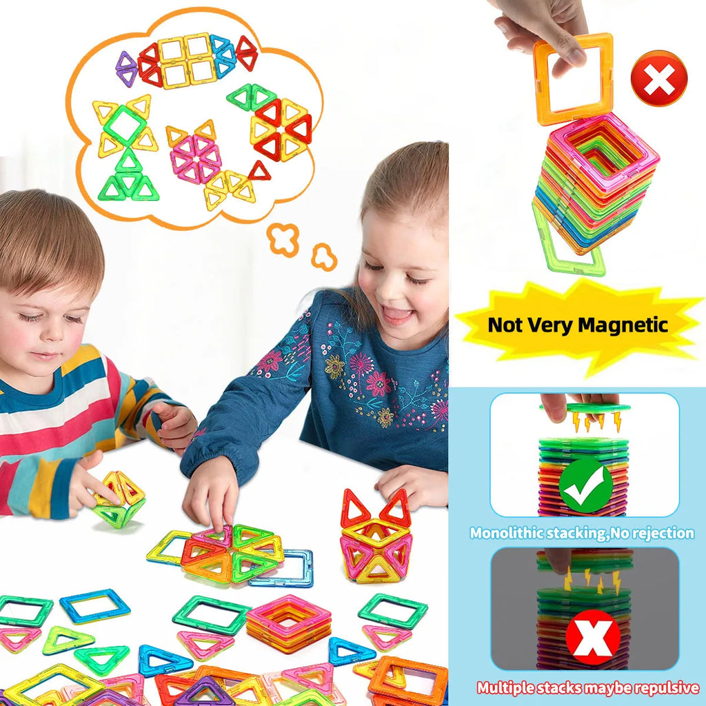 Medium Magnetic Building Blocks - 60 Piece STEM Construction Set