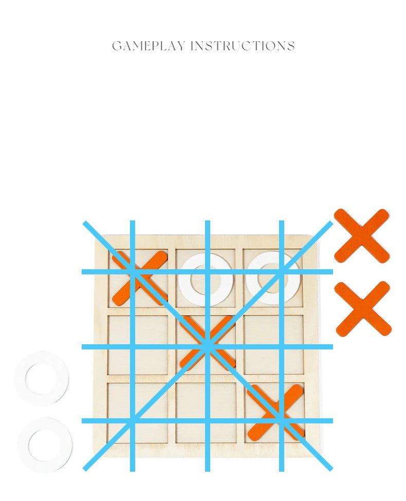 Wooden Tic-Tac-Toe Game