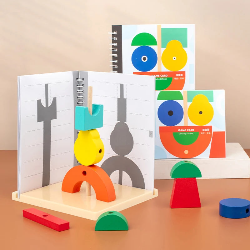 3D Shadow Puzzle Building Blocks - Wooden Projection Game