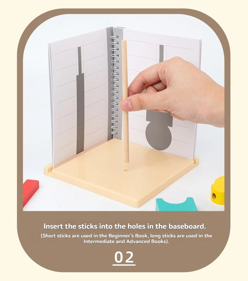 3D Shadow Puzzle Building Blocks - Wooden Projection Game