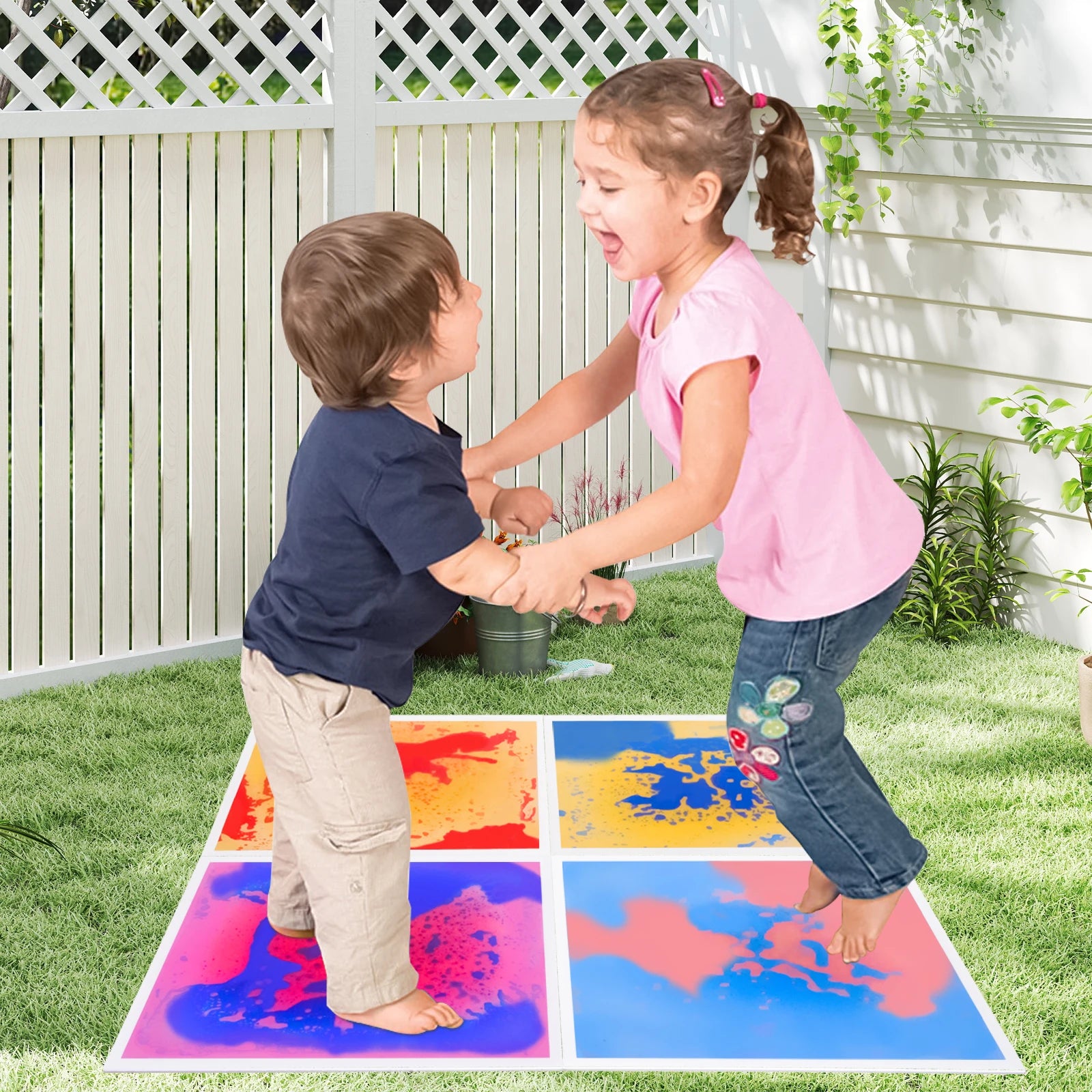 4PCS Floor Tiles for Kids - Sensory Room Calming Floor Mats