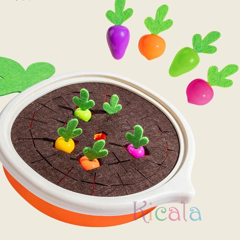 Pull & Learn Carrot Sorting Toy – Montessori Counting Game