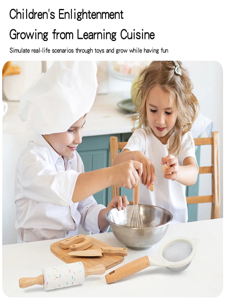 Little Chef's Wooden Kitchen & Baking Set – Cooking Tools for Kids