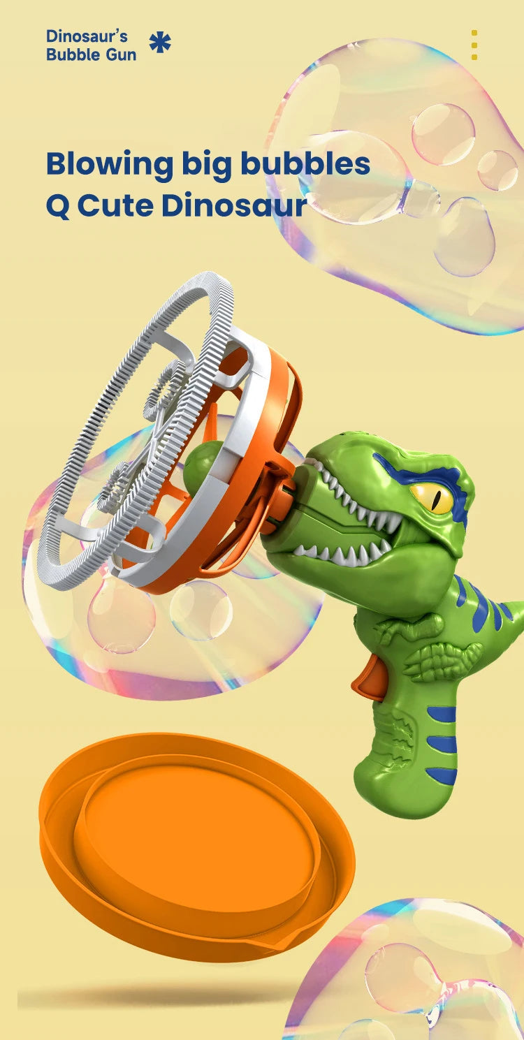 Dinosaur Bubble Gun – Electric Automatic Bubble Blaster for Kids