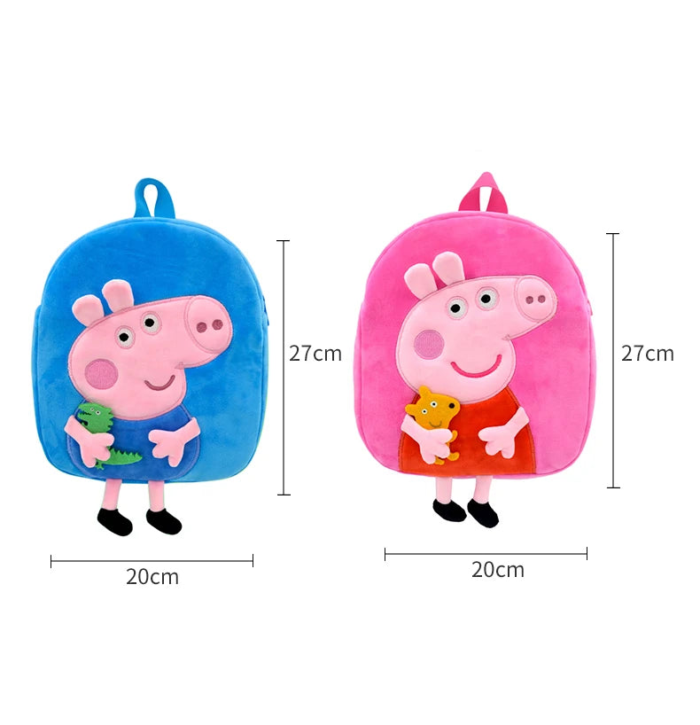 Peppa Pig Plush Backpack - Kindergarten School Bag 19cm