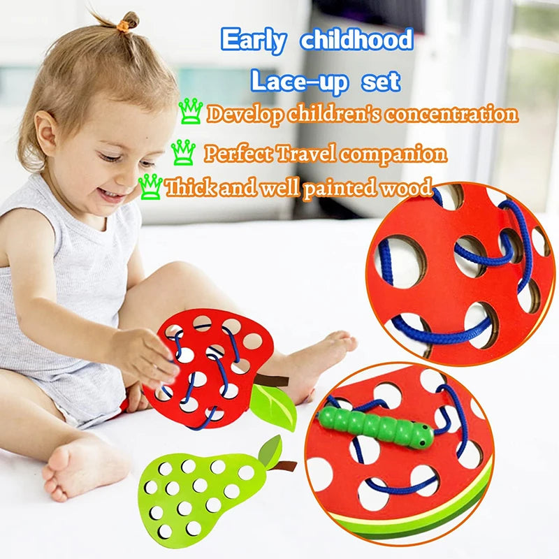 Wooden Fruit Lacing Toy