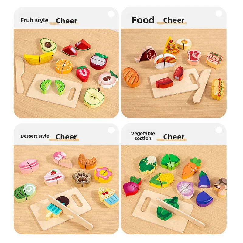 Wooden Pretend Play - Cutting Fruits & Vegetables Set