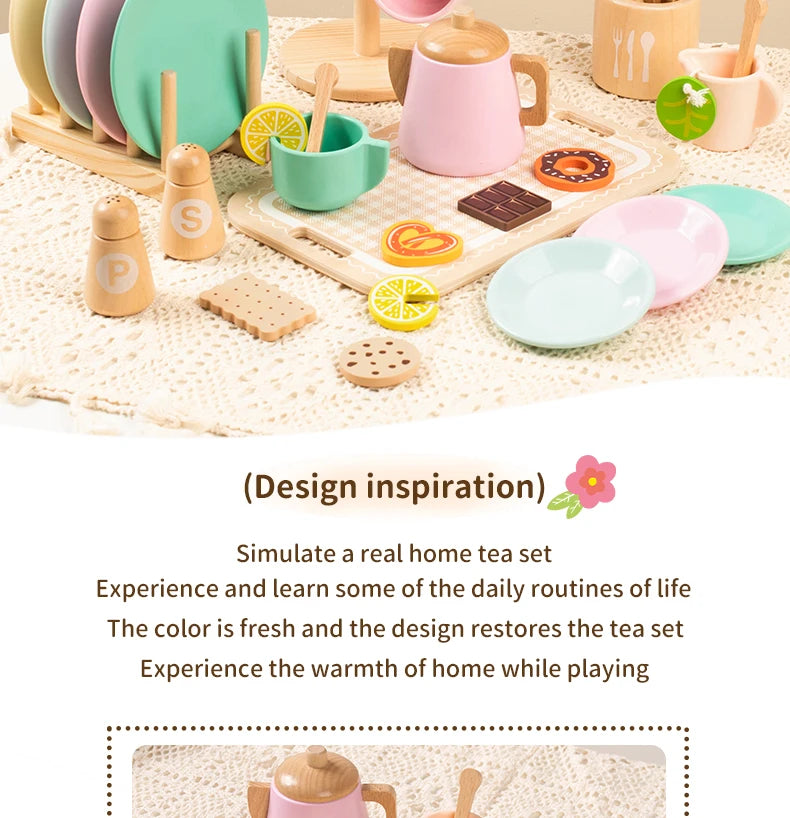 Wooden Pretend Tea Set
