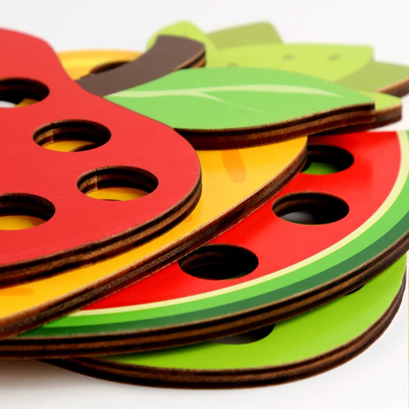 Wooden Fruit Lacing Toy
