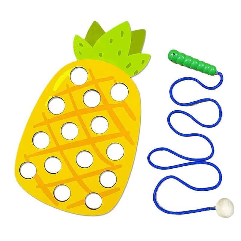 Wooden Fruit Lacing Toy