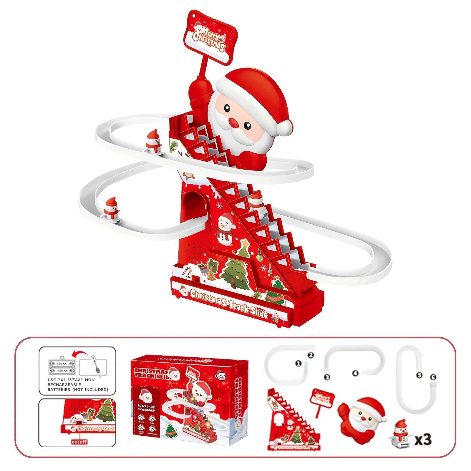Santa Climbing Stairs Toy - Festive Christmas Decoration