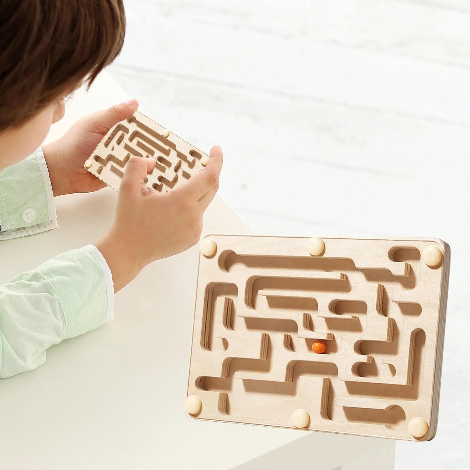 Wooden Marble Labyrinth Game