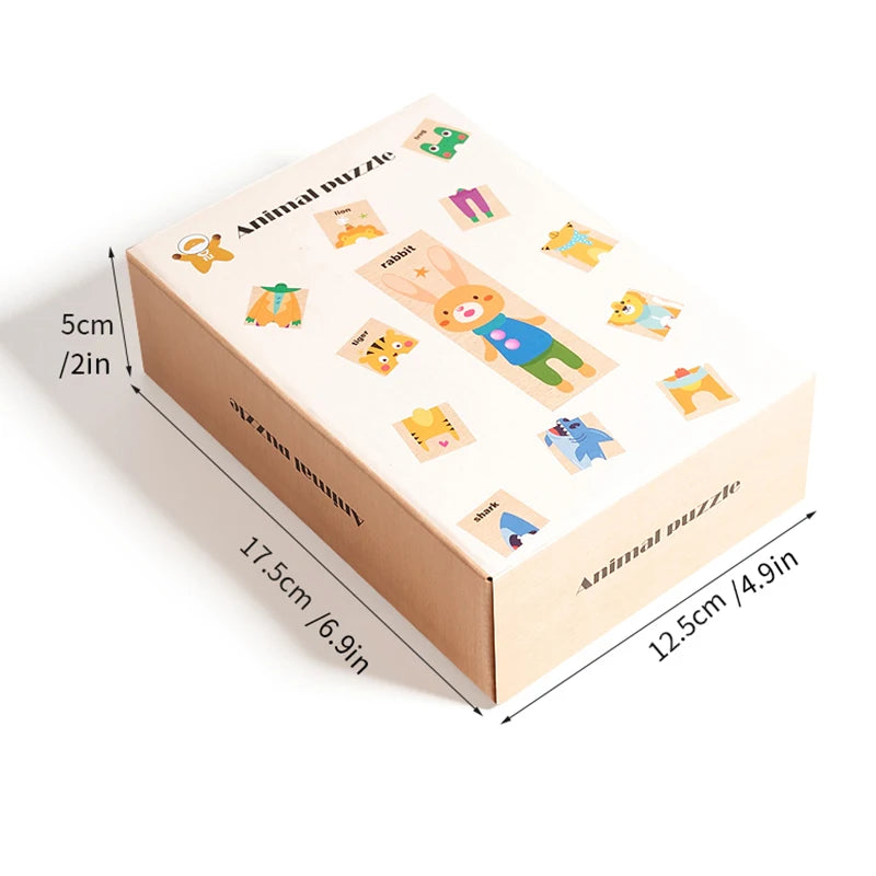 Animal Shape Matching Puzzle - Wooden Learning Board