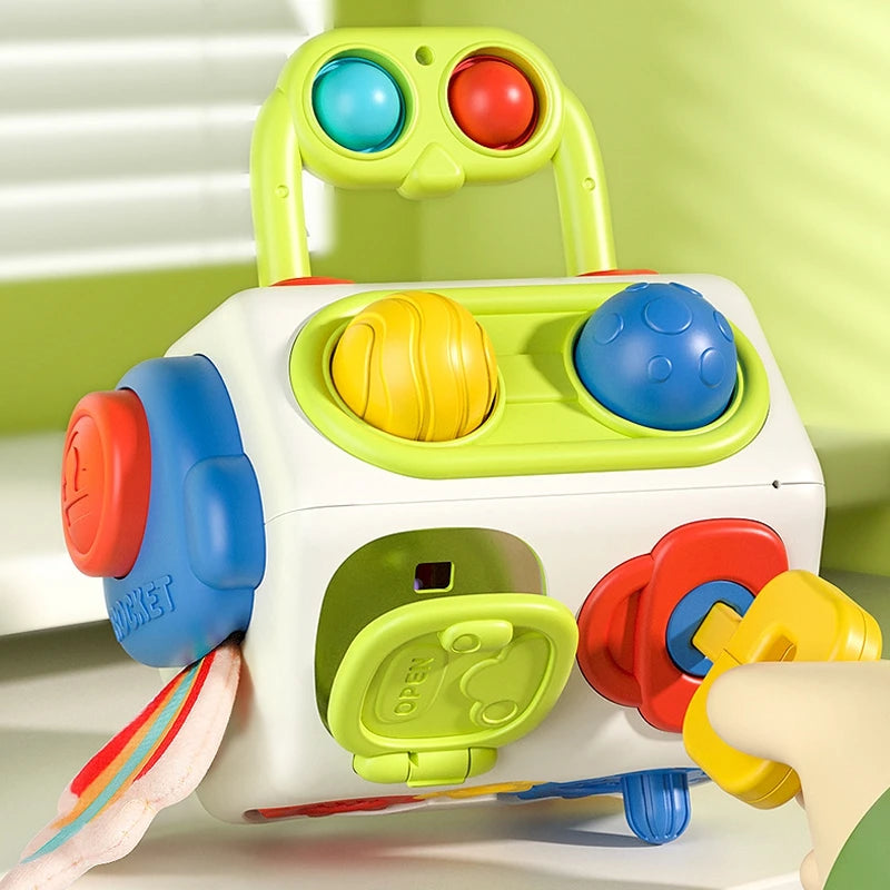 10-in-1 Montessori Busy Cube - Sensory Fidget Toy for Toddlers